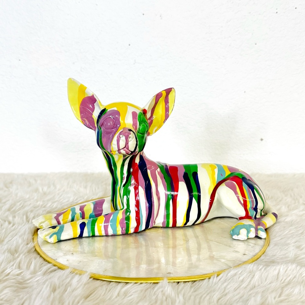 Graffiti Chihuahua Dog Statue Figurine